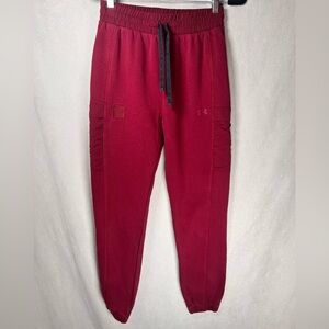Under Armour x Project Rock Fleece High Waisted Loose Joggers - Small in Maroon